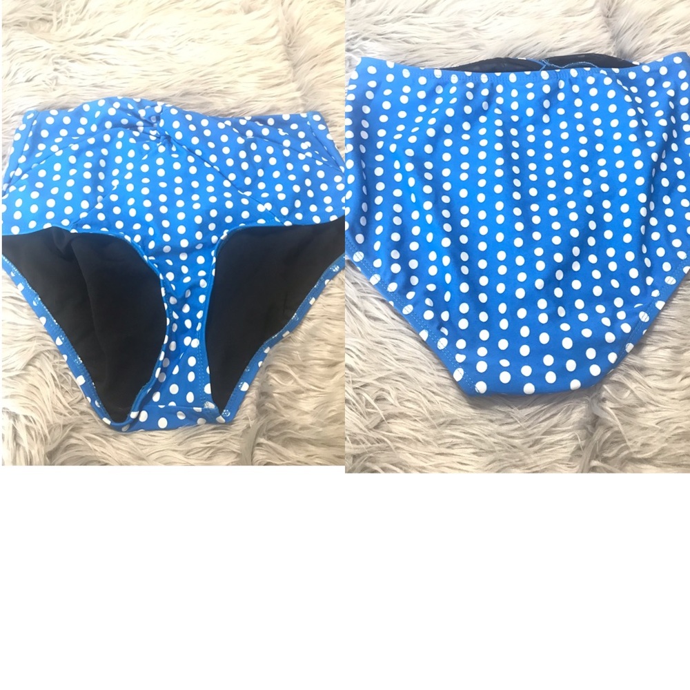 Blue White Polka dot Swim for all Swimsuit Bottom